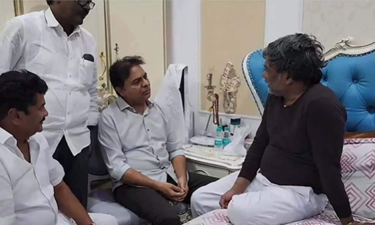 KTR Visits Former Minister Padma Rao to Offer Support and Care